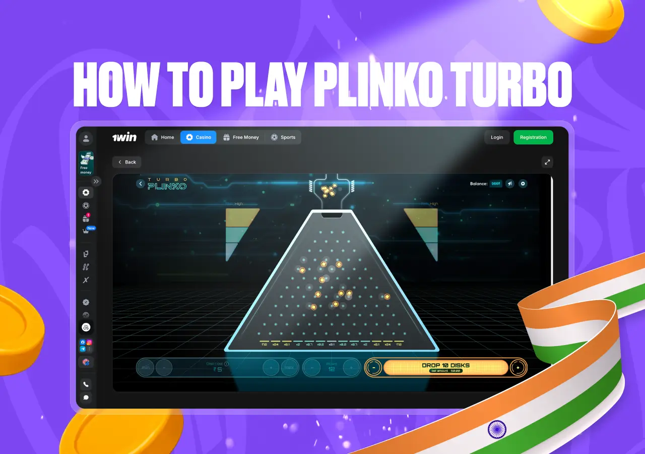 Illustration showing how to play Turbo Plinko game Illustration showing how to play Turbo Plinko game
