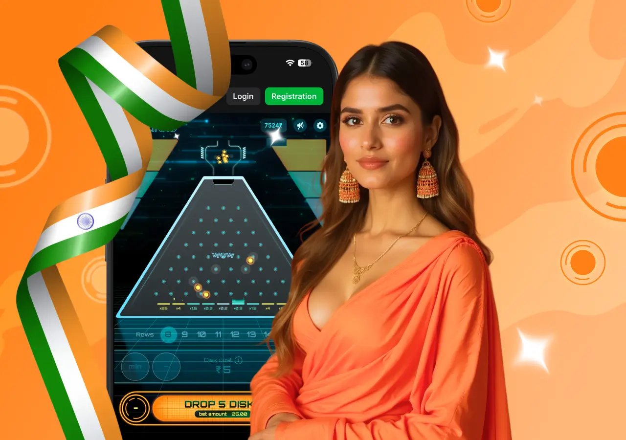 Colorful Turbo Plinko board with balls dropping in India Colorful Turbo Plinko board with balls dropping in India